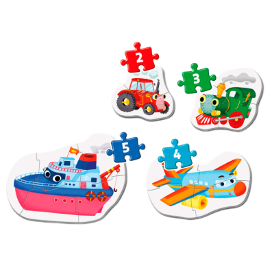 Пазлы - Пазл Clementoni My First Puzzles Means of Transport 4 в 1 (8005125208111)#2