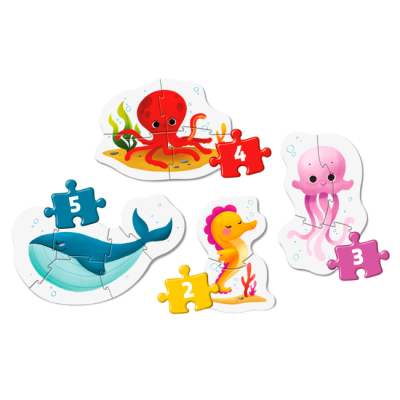 Пазли - Пазл Clementoni My First Puzzles Sea Life 4 в 1 (8005125208357)#2