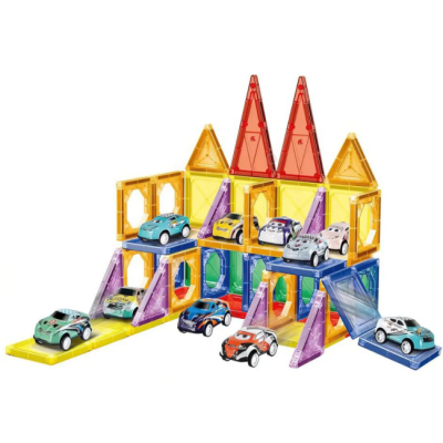 Магнітні конструктори - Магнітний конструктор Dezhi Гараж з машинками 68 деталей (HD119A)#2