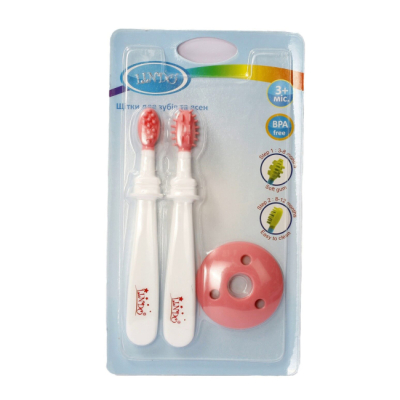 Товары по уходу - Набор щеток для зубов Lindo розовый 2 шт (8850217800724)#2