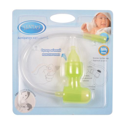 Товари для догляду - Аспіратор для носа Lindo с трубочкою зелений (8850217408203)#2