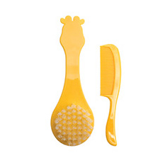 Товари для догляду - Гребінець зі щіткою для волосся Lindo Жираф жовтий (8850213006007)#2