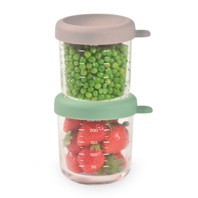 Товары по уходу - Набор контейнеров для хранения Beaba стеклянных зеленый и серый (914011)#4