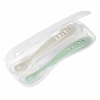 Товары по уходу - Набор ложечек Beaba силиконовых зеленая и серая (913552)#2