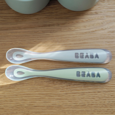 Товары по уходу - Набор ложечек Beaba силиконовых зеленая и серая (913552)#4