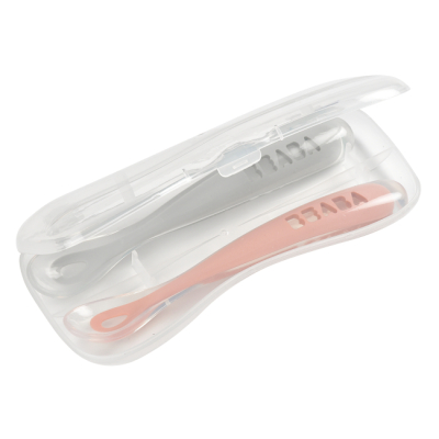 Товары по уходу - Набор ложечек Beaba силиконовых розовая и серая (913469)#2