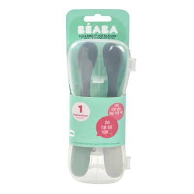 Товары по уходу - Набор ложечек Beaba силиконовых зеленая и серая (913574)#2