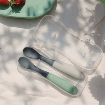 Товары по уходу - Набор ложечек Beaba силиконовых зеленая и серая (913574)#3