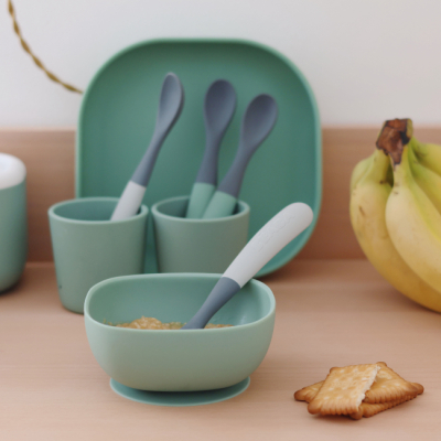 Товары по уходу - Набор ложечек Beaba силиконовых зеленая и серая (913574)#4