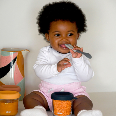 Товары по уходу - Набор ложечек Beaba силиконовых зеленая и серая (913574)#6