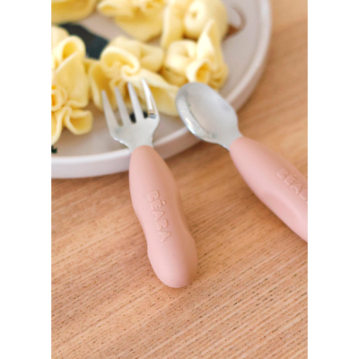 Товари для догляду - Набір столових приборів Beaba ложка та виделка рожевий (913596)#2