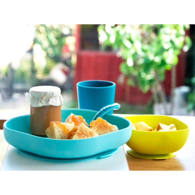 Товари для догляду - Набір посуду Beaba жовто-синій (913428)#3