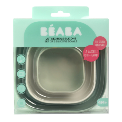 Товары по уходу - Набор тарелок Beaba силиконовых оливковый (913567)#3