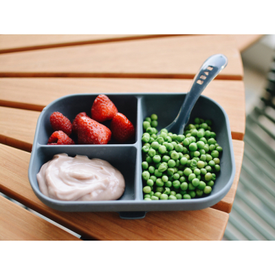 Товары по уходу - Тарелка Beaba силиконовая порционная серая (913548)#3