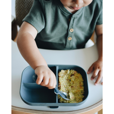 Товары по уходу - Тарелка Beaba силиконовая порционная серая (913548)#4