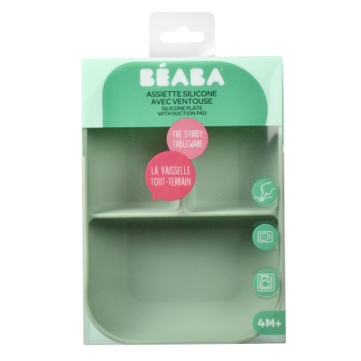 Товары по уходу - Тарелка Beaba силиконовая порционная зеленая (913549)#2