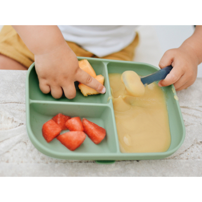 Товары по уходу - Тарелка Beaba силиконовая порционная зеленая (913549)#3