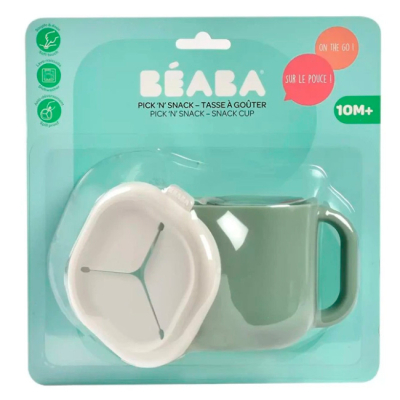 Товары по уходу - Чашка Beaba Pick 'n' Snack силиконовая оливковая (913564)#3