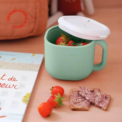 Товары по уходу - Чашка Beaba Pick 'n' Snack силиконовая оливковая (913564)#5