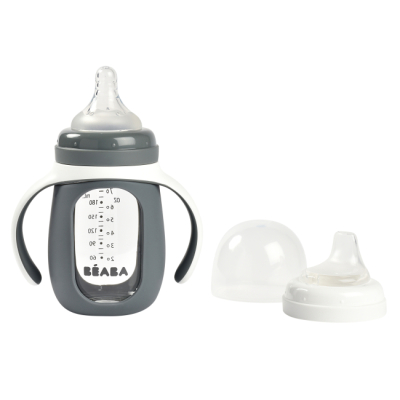 Товары по уходу - Поильник Beaba учебный стеклянный серый (913538)#2