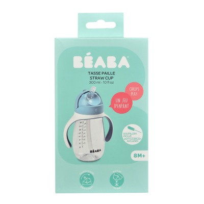 Товары по уходу - Поильник Beaba с трубочкой-непроливайкой голубой (913479)#3