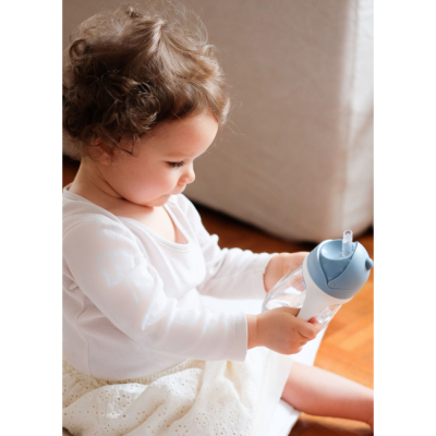 Товары по уходу - Поильник Beaba с трубочкой-непроливайкой голубой (913479)#4