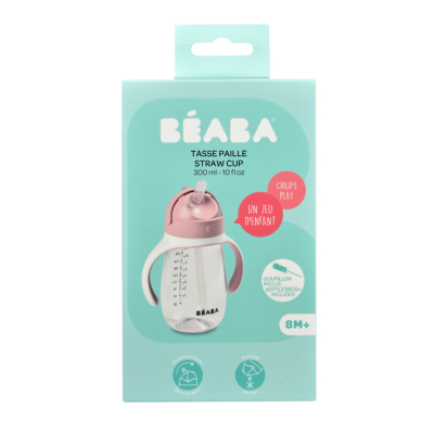Товары по уходу - Поильник Beaba с трубочкой-непроливайкой розовый (913480)#3