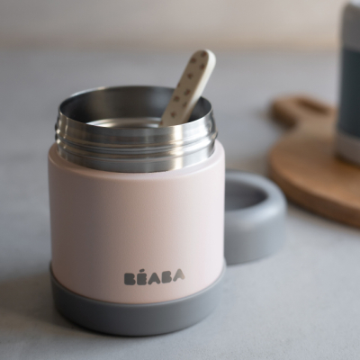 Ланч-боксы - Пищевый термоконтейнер Beaba розово-серый 300 мл (912908)#5