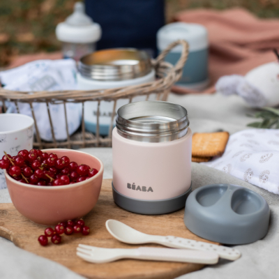 Ланч-боксы - Пищевый термоконтейнер Beaba розово-серый 300 мл (912908)#6