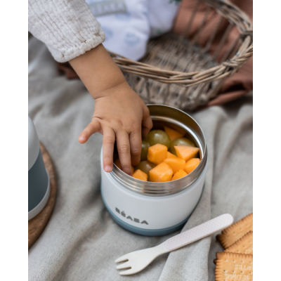 Ланч-бокси - Харчовий термоконтейнер Beaba біло-блакитний 500 мл (912909)#7