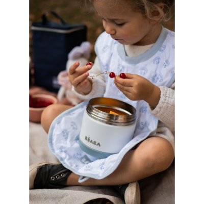 Ланч-бокси - Харчовий термоконтейнер Beaba біло-блакитний 500 мл (912909)#8