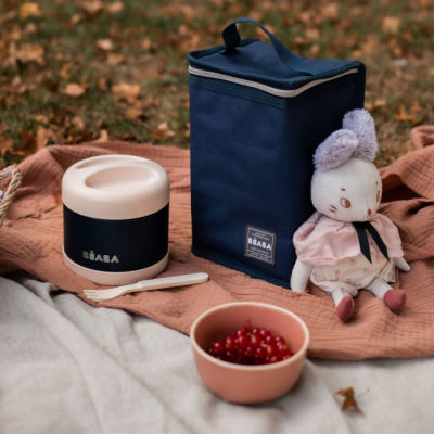 Ланч-бокси - Харчовий термоконтейнер Beaba бежево-синій 500 мл (912910)#7