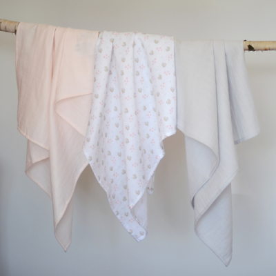 Товары по уходу - Набор пеленок Beaba Лебеди муслиновые (920343)#4