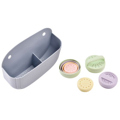 Игрушки для ванны - Набор игрушек для ванны Beaba силиконовых с корзиной (920413)#2