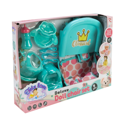Меблі та будиночки - Стільчик для годування Країна Іграшок з аксесуарами бірюзовий (5881)#2