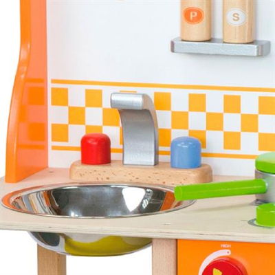 Дитячі кухні та побутова техніка - Ігровий набір Viga Toys Дитяча кухня з посудом з дерева (50957FSC)#4