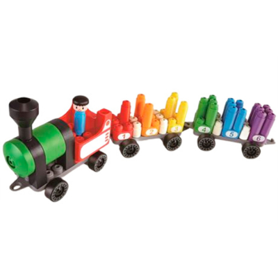 Конструктори з унікальними деталями - Конструктор PolyM Веселковий поїзд з цифрами (760022)#2