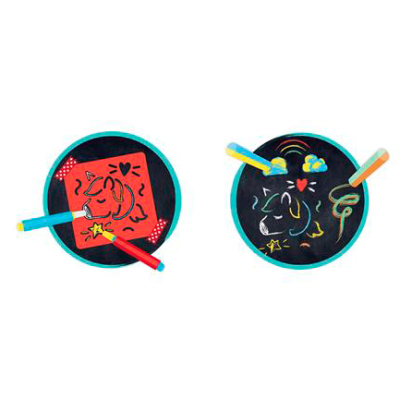 Товари для малювання - ​Набір для малювання Hape Трафарети з крейдою (E1068)#3