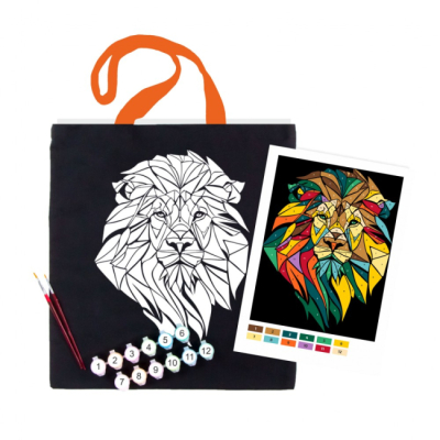 Наборы для творчества - Набор для творчества Rosa Talent Экосумка-раскраска Неоновый лев (N0003658)#2