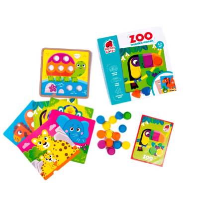 Настільні ігри - Настільна гра Roter Kafer Дерев'яна мозаїка Зоопарк (RW4221)#2