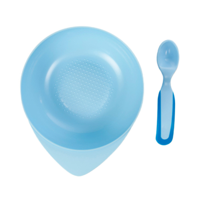 Детская посуда и аксессуары - Мисочка Baboo с крышкой и ложечкой синяя (9-029)#3