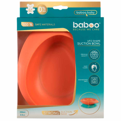 Детская посуда и аксессуары - Мисочка Baboo в форме НЛО персик (9-031)#3