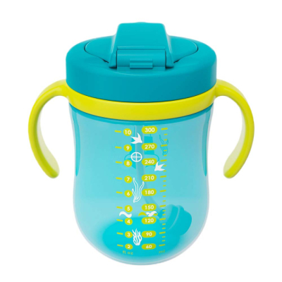 Детская посуда и аксессуары - Поильник Baboo Marine с соломинкой зеленая (8-133)#2