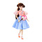Куклы - Кукла Kurhn Шатенка в розовой блузе и голубой юбке (6938142030842/3084-4)#2