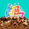 Аксессуары для праздников - Свечка для торта Talking tables С Днем рождения (RAIN-CANDLE-HB-LRG) (5052715110319)#3