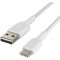 Павербанки - Кабель Belkin USB-A > USB-C зарядка/синхронизация 15Вт Type-C плетеный белый (CAB002BT1MWH)#4
