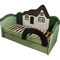 Дитячі меблі - Дитяче ліжко з бортиком Ribeka Будиночок + матрац Зелений (09K078)#2