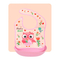 Товари для догляду - Набір силіконова тарілка килимок для годування дитини 22х15 см і слинявчик ПВХ Рожевий (vol-1071)#7