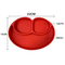 Товары по уходу - Набор силиконовая тарелка коврик для кормления ребенка 22х15 см и Слюнявчик ПВХ Красный (vol-1070)#2
