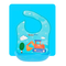 Товари для догляду - Набір силіконова тарілка килимок для годування дитини 22х15 см і слинявчик ПВХ Блакитний (n-1072)#7